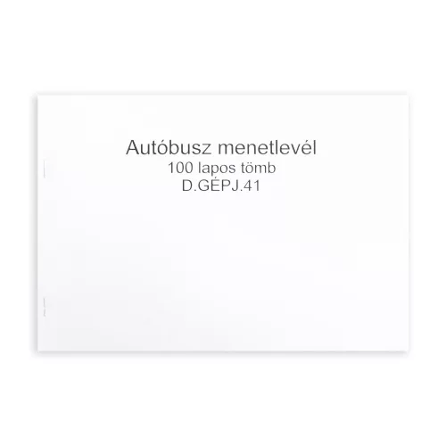 Autóbusz menetlevél A4, 100lap,os fekvő D.GEPJ.41