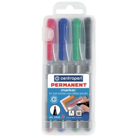   Alkoholos marker készlet, 2mm, B Centropen 2836, 4 klf. szín