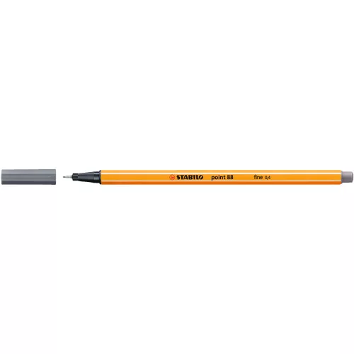 Rostirón, tűfilc 0,4mm, STABILO Point 88 sötétszürke