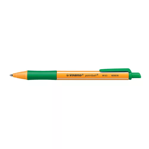 Golyóstoll nyomógombos 0,5mm, Stabilo pointball 6030/36, írásszín zöld