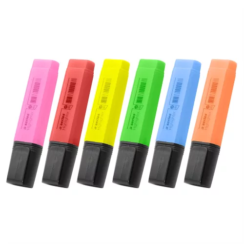 Szövegkiemelő 1-5mm, vágott hegyű, lapos test, A-Series 6-os készlet
