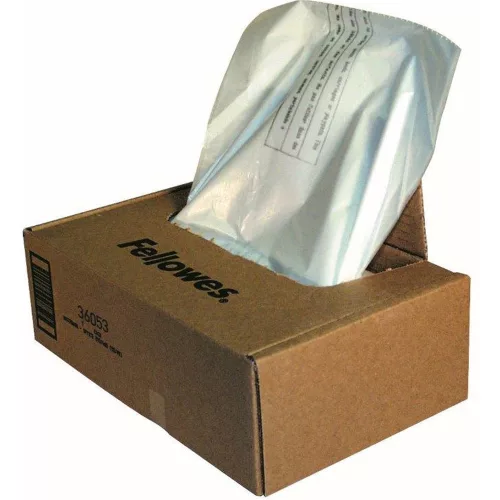Hulladékgyűjtő zsákok iratmegsemmisítőhöz, 30-35 literes kapacitásig, Fellowes® 100 db/csomag,