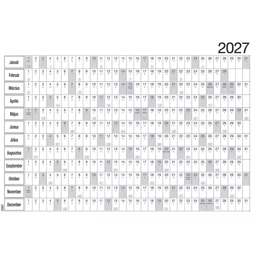 Plakátnaptár 2 oldalas éves tervezővel 980x680mm, Realsystem 2027.