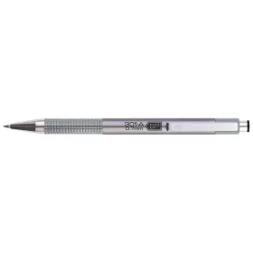   Golyóstoll 0,7mm, metál ezüst test, Zebra F-301A, írásszín kék