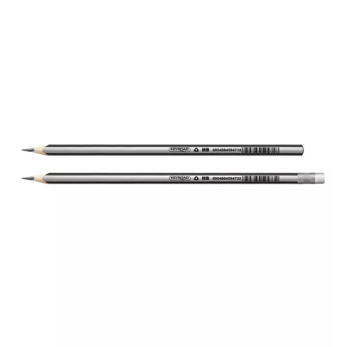 Grafitceruza HB, radíros, háromszögletű 12 db/bliszter Keyroad Black