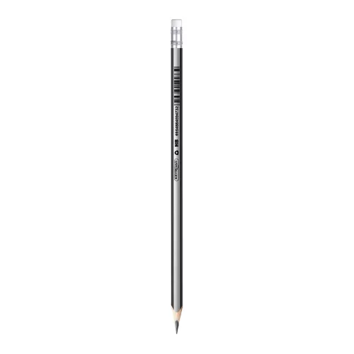 Grafitceruza HB, radíros, háromszögletű 12 db/bliszter Keyroad Black