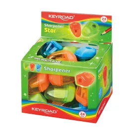   Hegyező 1 lyukú tartályos 24 db/display Keyroad Starfish vegyes színek