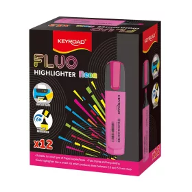   Szövegkiemelő vágott hegyű, lapos test Keyroad Fluo neon rózsaszín