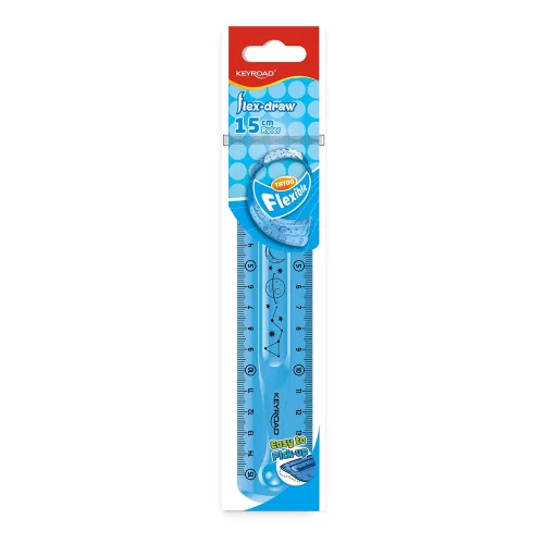 Vonalzó 15 cm, flexibilis Keyroad Flex Draw vegyes színek