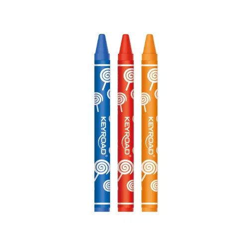 Zsírkréta készlet 8x90mm 12 db/bliszter Keyroad Wax Crayon vegyes színek
