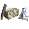 Archiváló konténer karton doboz fedeles 52x35x30cm, külön záródó levehető fedéllel Fornax