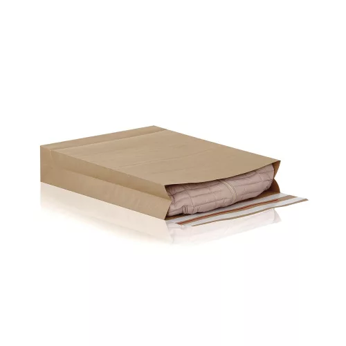 Csomagküldő webshop tasak 350x450x120mm, erős kraft papírból 200 db/doboz, E-green barna
