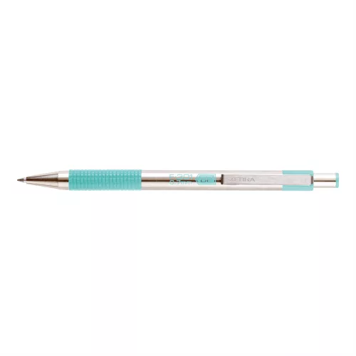Golyóstoll 0,7mm, pasztell zöld test, Zebra F-301, írásszín kék