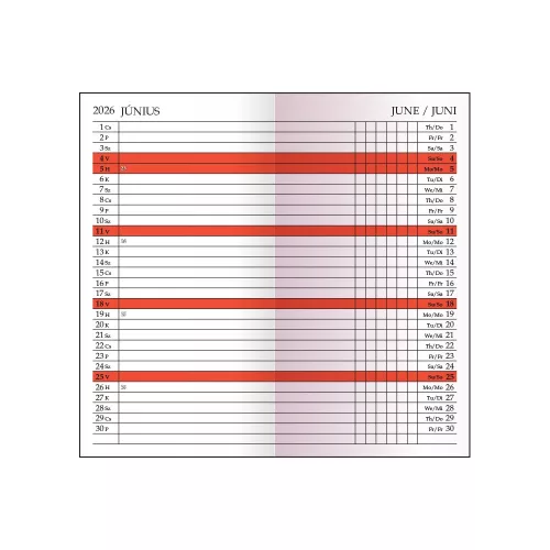 Zsebnaptár álló Leporello kivitel, havi tervező beosztás zöld Realsystem 2027.