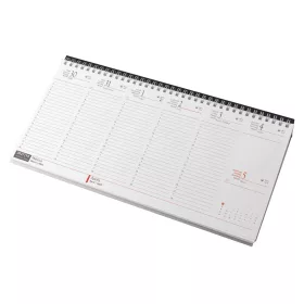   Asztali naptár 320mmx155mm, fehérlapok fekvő fekete műbőrrel borított tartóval Realsystem 2027.