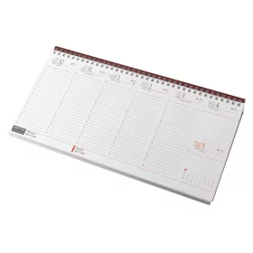   Asztali naptár 320mmx155mm, fehérlapok fekvő bordó műbőrrel borított tartóval Realsystem 2027.