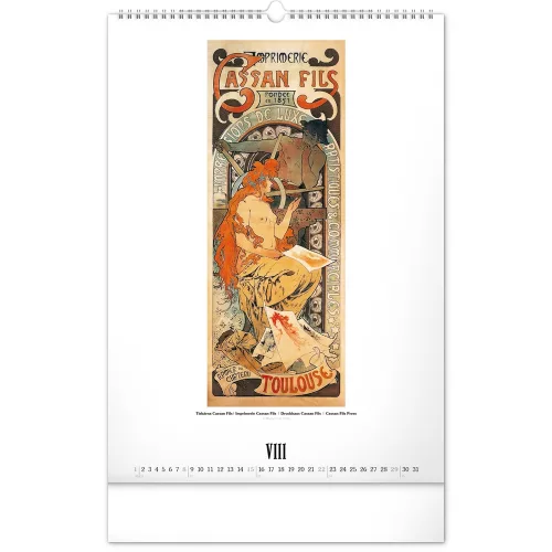 Falinaptár képes  330×460mm Alphonse Mucha  Realsystem 2027.