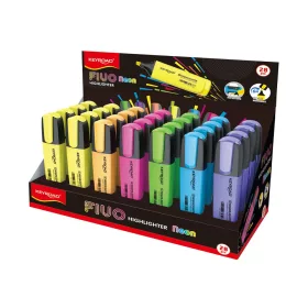   Szövegkiemelő vágott hegyű, lapos test, 28 db/display, Keyroad Fluo neon színek