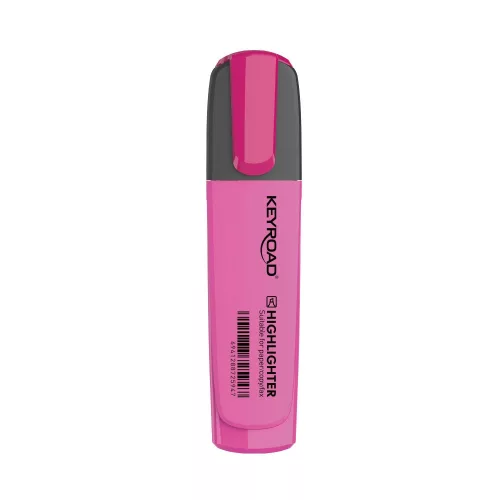 Szövegkiemelő vágott hegyű, lapos test, 28 db/display, Keyroad Fluo neon színek