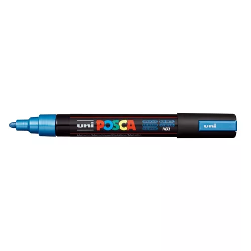 Dekormarker 1,8-2,5mm, Uni Posca PC-5M metál kék
