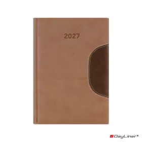   Határidőnapló Memphis B5 heti, fehér lapokkal barna-csokoládé Dayliner 2027.
