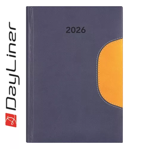 Határidőnapló Memphis B5 heti, fehér lapokkal kék-sárga Dayliner 2026.
