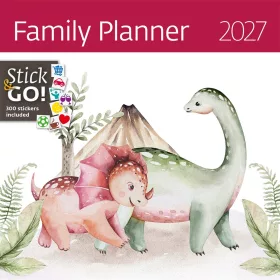   Falinaptár képes 300 x 300 mm, fehér lapokkal Family Planner Dayliner 2027.