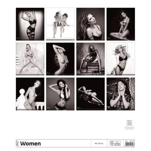 Falinaptár képes 450 × 520 mm, fehér lapokkal Women Dayliner 2027.