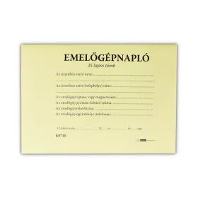 Emelőgépnapló 24 lapos A/5 fekvő K0748