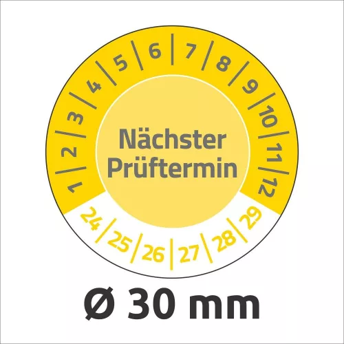 Etikett címke, o30mm, eltávolíthatatlan 8 címke/ív, 10 ív/doboz, Avery sárga