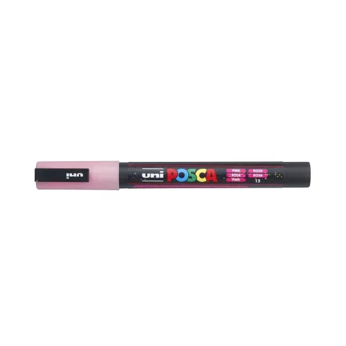 Dekormarker 0,9-1,3mm, Uni-Posca PC-3ML csillámló rózsaszín