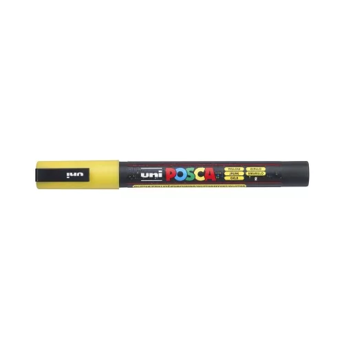 Dekormarker 0,9-1,3mm, Uni-Posca PC-3ML csillámló sárga
