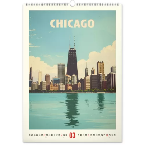 Falinaptár képes  330×460mm Vintage Posters-World Cities Realsystem 2027.