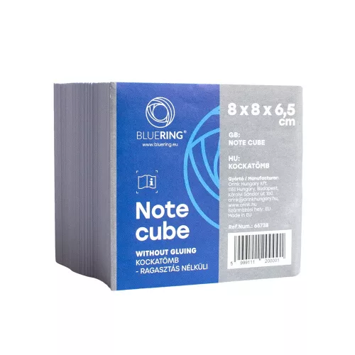Kockatömb 8x8x6,5cm, ragasztás nélküli, Bluering® Extra fehér