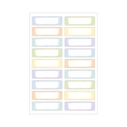 Etikett ruhacímke iskolai, 45 x 13 mm 36 címke/2 ív, Avery pasztell