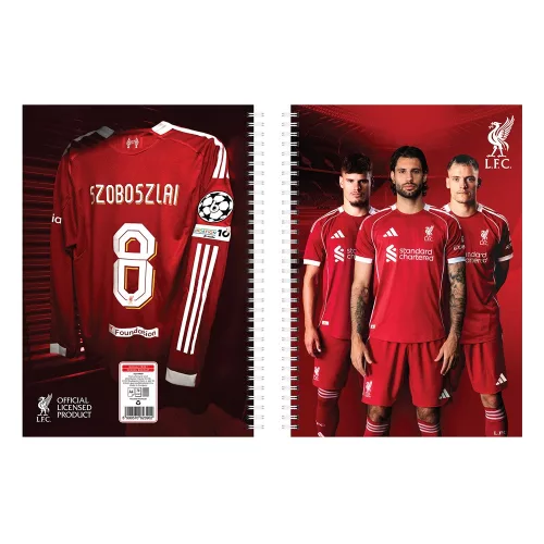 Füzet spirál A4, 70lapos, kockás 10 db/csomag Liverpool