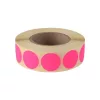 Etikett címke, 20mm, körcímke tekercses, 1000 címke/tekercs fluo pink