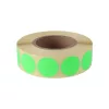 Etikett címke, 20mm, körcímke tekercses, 1000 címke/tekercs fluo zöld