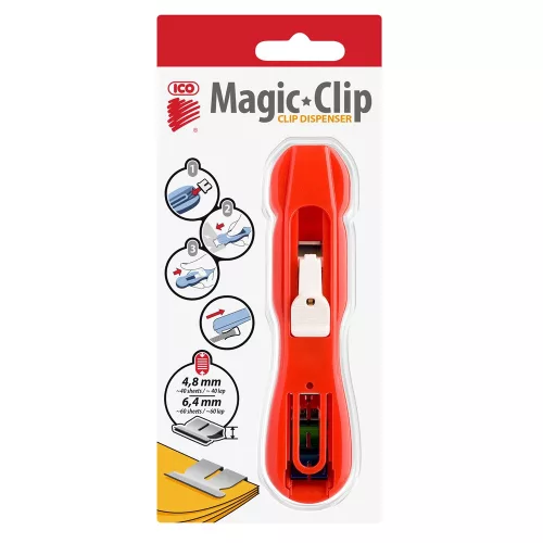 Iratcsíptető fűzőgép + kapocs Ico Magic clipper