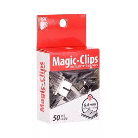   Iratcsíptető fűzőkapocs 6,4mm, 50 db/doboz, Ico Magic clipper