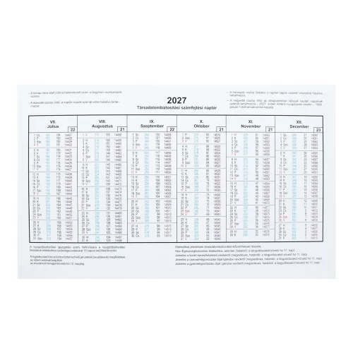 TB számfejtési naptár A.3516-38/2027