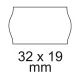 Árazószalag 32x19mm, stancolt 10 tekercs/csomag, fehér