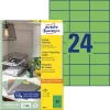 Etikett címke, 70 x37mm, univerzális, 24 címke/ív, 100 ív/doboz, Avery zöld