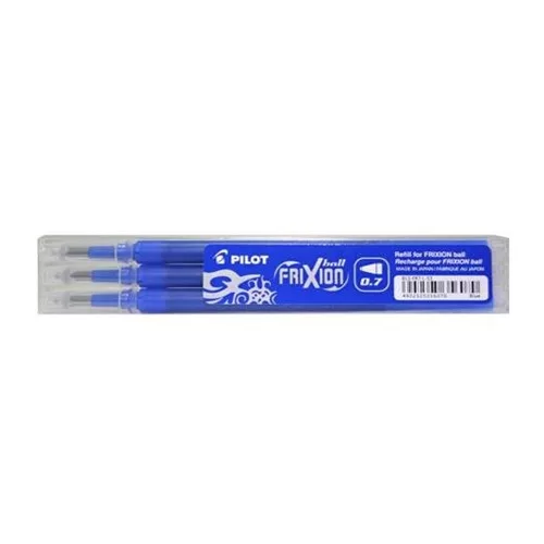 Rollertoll betét golyóméret 0,7mm, 3 db/csom Pilot Frixion Ball/Clicker, írásszín kék