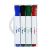 Táblamarker készlet, 3mm, mágneses, törlővel multifunkciós kerek Bluering®, 4 klf. szín