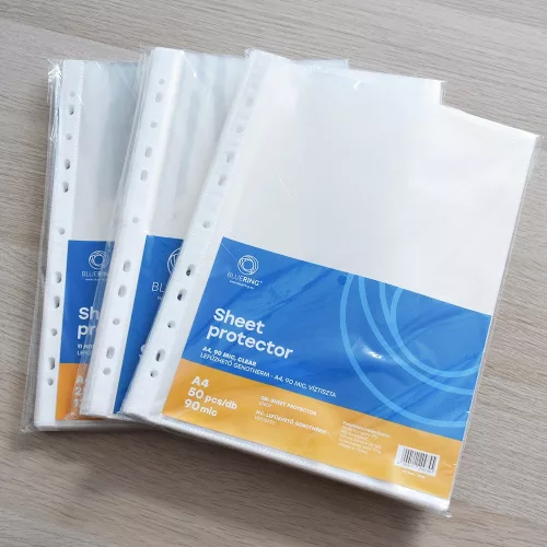 Genotherm lefűzhető, A4, 90 micron víztiszta Bluering® 50 db/csomag
