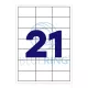 Etikett címke, 63,5x38,1mm, 100 lap, 21 címke/lap Bluering®