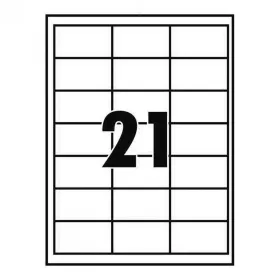 Etikett címke, 63,5x38,1mm, 100 lap, 21 címke/lap