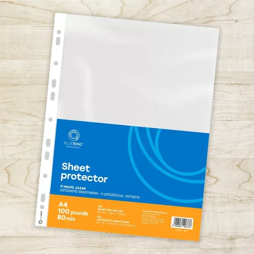 Genotherm lefűzhető, A4, 80 micron víztiszta Bluering® 100 db/csomag,