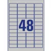 Etikett címke, 45,7 x21,2mm, ipari poliészter, 48 címke/ív, 20 ív/doboz, Avery ezüst